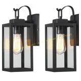 Pia Ricco 1-Light Matte Black Outdoor Lantern