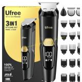 Ufree 3-in-1 Beard Trimmer for Men, Waterproof