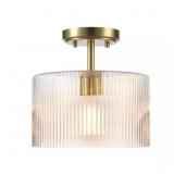 Suzie 1-Light 10 in. Matte Brass Ceiling Light