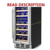 15 in Dual Zone 30-Wine Bottle Cooler, Black
