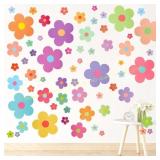 COMNICO Floral Wall Sticker   Colorful PVC, ribbon