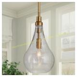Iros 1-Light Brass Teardrop Pendant Light