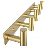VAEHOLD Wall Mount Rack - 5 Hooks, Gold, dog shoes