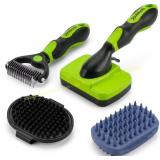 4 PCS Pet Grooming Kit - Green Black
