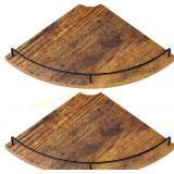 Corner Floating Shelves, Rustic Brown, Set 2