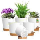 WSMKSZ 4-In Self-Watering Pots, 6 Pack