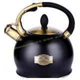 SUSTEAS Whistling Tea Kettle, 3L, Black