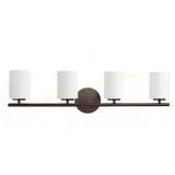 4-Light Antique Bronze Bathroom Vanity Light