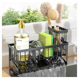 Cisily Kitchen Sink Caddy Organizer, 304 Black