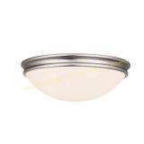 Atom 1-Light Brushed Steel Flush Mount