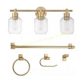 Cannes 24.5in 3-Light Brass Vanity Light