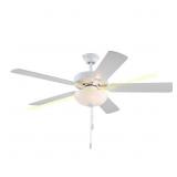 52 in. White Farmhouse Fan with Light