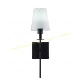 6 in. Black LED Wall Sconce with Shade