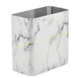 mDesign Small Rectangular Trash Can - Marble