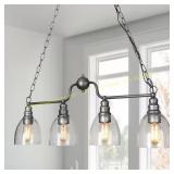 Brushed Silver Island Chandelier 4-Light