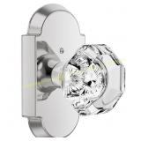 Crystal Door Knobs with Lock, Bed/Bath Chrome