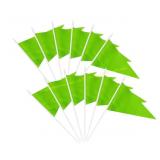 12 Pack Green Pennant Flags with Sticks, weird box