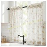 Cottagecore Pink Kitchen Curtains, 36"