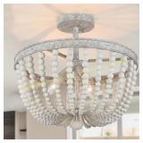 16 in Modern Farmhouse Beaded Ceiling Light