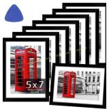 HOMERHYME 5x7 Picture Frame Set i8 Black 7pc