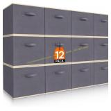 Lifewit 11-Inch Cube Bins, 12-Pack, Grey