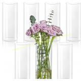 7pcs Glass Cylinder Vases, 8" Centerpiece