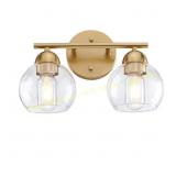 13.33-in. 2-Light Brass Vanity Light