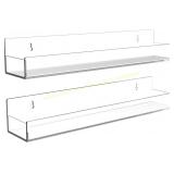 Acrylic Spice Rack Wall Mount 15" Shelves (2)