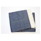 HomeRoots Navy/White Herringbone Throw