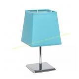 Simple Designs Mini Chrome Lamp, Blue Shade
