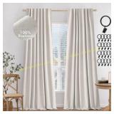 MIULEE 100% Blackout Curtains 90" Panels (2)