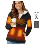 WHITE XXL Genovega Heated Jacket Women Fleece Coat
