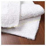 3pc Set Cotton Bath Mat 17x24 White, Plush Rugs