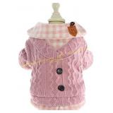 Dog Princess Sweater for Small Dogs, Pink (S)