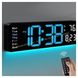 MASHI 17.3" Digital Wall Clock with Remote