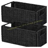 1ct Vagusicc Small Wicker Basket, Black