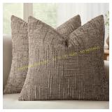 MIULEE 18x18 Chenille Pillow Covers Set 2