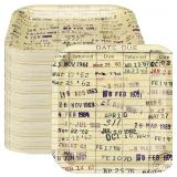 48 Pcs Due Date Card Vintage Plates Decor