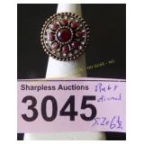 Simulated ruby and diamond ring  Size 6 ï¿½