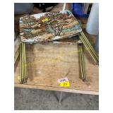 3ct Vintage TV Trays, Sewing Accessories, Bucket