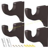 Briwooody WHITE 2 Pack Curtain Rod Brackets Brown