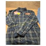 Mens L Button Down, Leather Patch