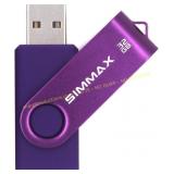 SIMMAX 32GB USB 2.0 Flash Drive Swivel Purple