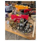 Serving Tray, Candlesticks, Mugs
