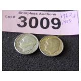 1962 D and 1957 Roosevelt silver dimes