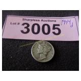 Uncirculated 1944 D Mercury silver dime