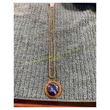 22in Golden Zodiac Fashion Pendant Necklace