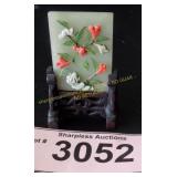 Vintage hand carved jade small table screen