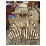 Wrought iron table and 4 chairs