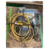Tarp, elec cord, tire irons